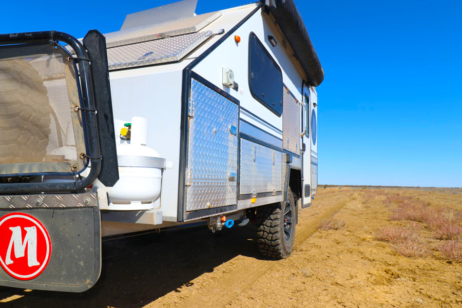 Modcon RV off road hybrid camper trailers C3 on outback Queensland track