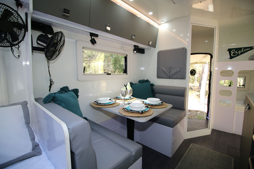 Modcon RV off road caravans Cruiser 16 Family dining area
