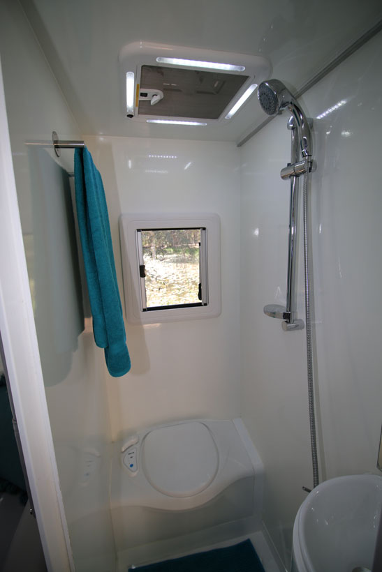 Modcon RV off road caravans Cruiser 16 Family shower/toilet area