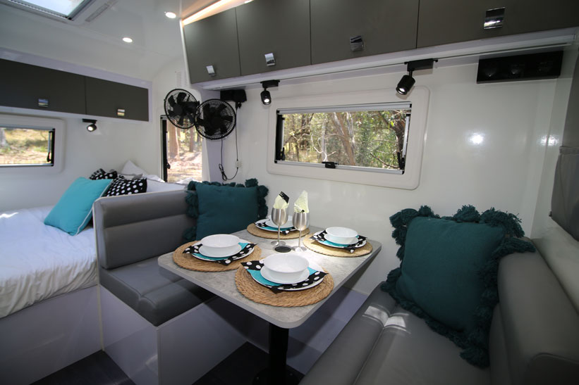 Modcon RV off road caravans Cruiser 16 Family inside dining table