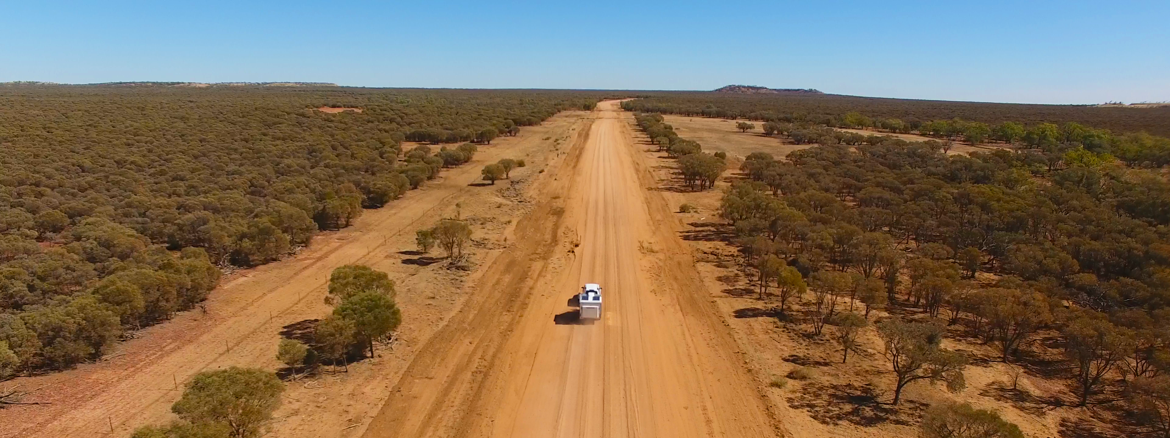 Modcon RV off road hybrid camper trailers C3 being towed in Queensland outback