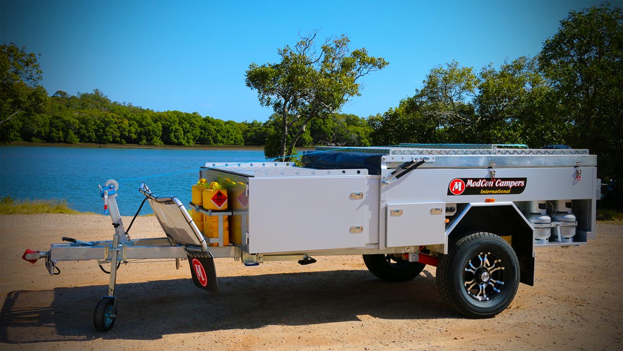 Modcon RV camper trailers FF1 by river