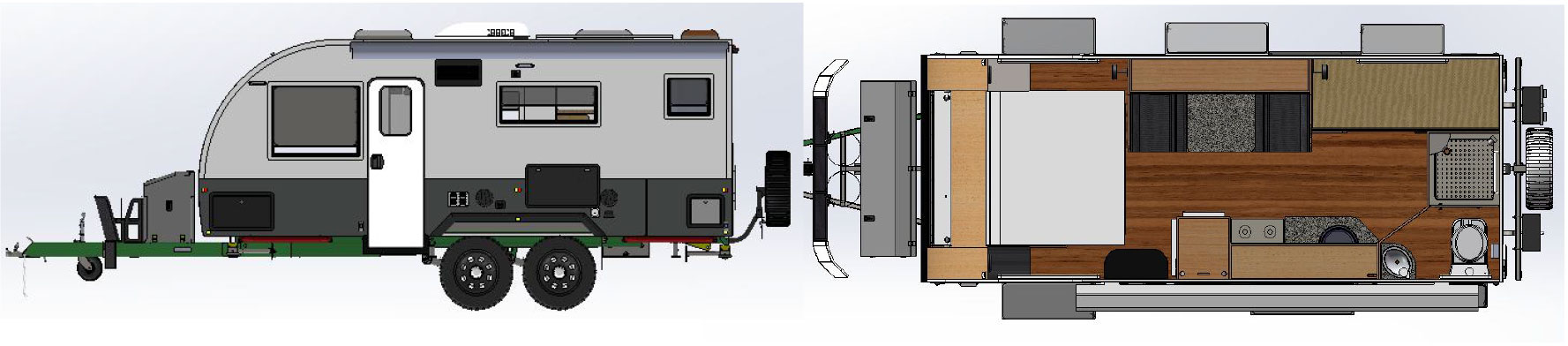 Modcon RV hybrid camper trailers C19 layout